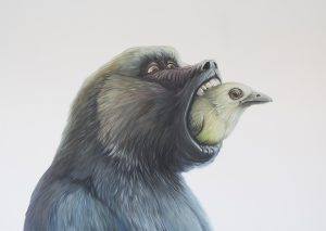 monkey painting opice gorila obraz olej na platne adam jilek umeni realismus realisticka malba galerie vystava realistic hyperreslimus