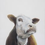 Kráva Adam Jilek olej na platne obraz realismus realisticka malba realistic painting hypperrealismus zdenek beran absolvent avu